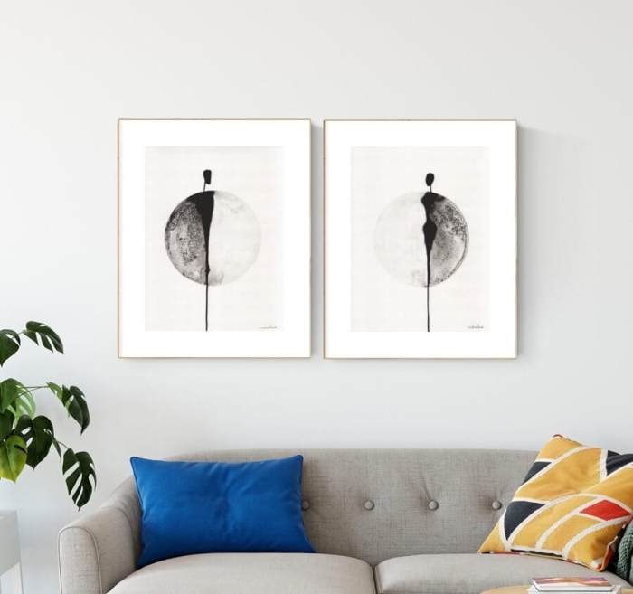 zestaw 2 grafik 30 x 40 cm,  abstrakcja 