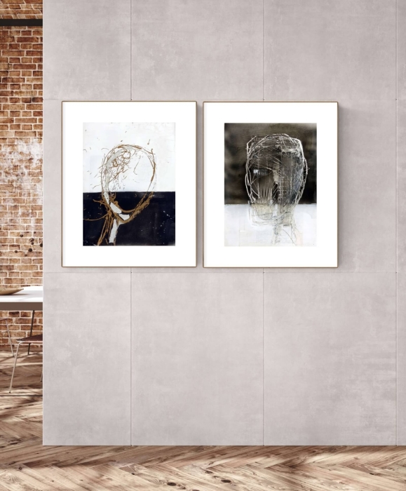 Wyjątkowy zestaw 2 obrazów, nowoczesna i ekspresyjna abstrakcja