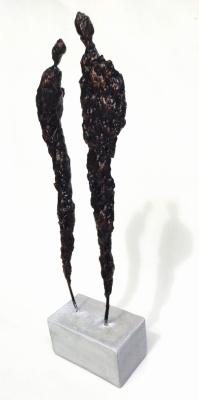 Rzeźba sztuka współczesna, rzeźba do salonu ze stali i gliny