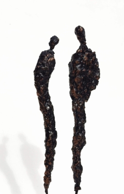 Rzeźba sztuka współczesna, rzeźba do salonu ze stali i gliny