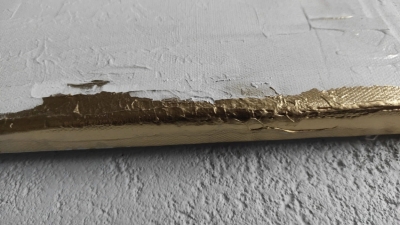 Nowoczesny obraz do salonu elegancka abstrakcja ze złotem 50x75