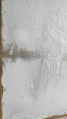 Nowoczesny obraz do salonu elegancka abstrakcja ze złotem 50x75