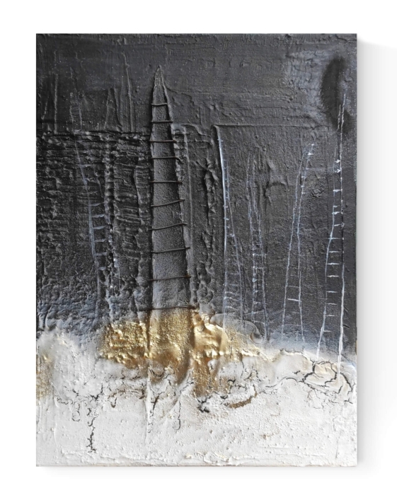 Nowoczesny obraz do salonu abstrakcja ze złotem 30x40