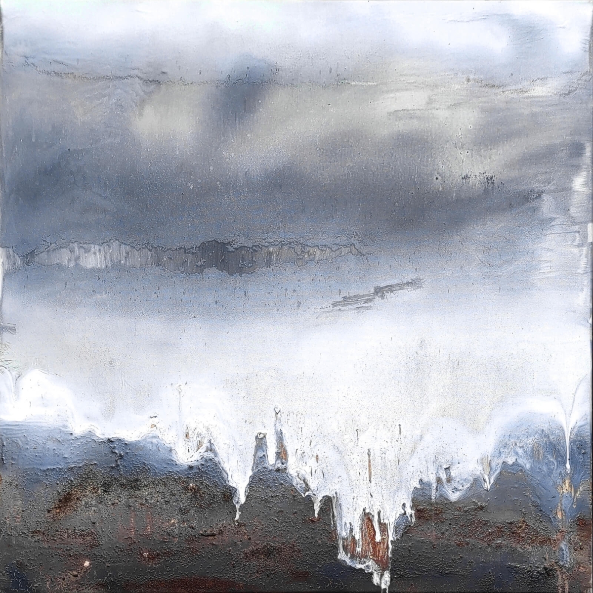 Nowoczesna abstrakcja 100x100 kolory ziemi