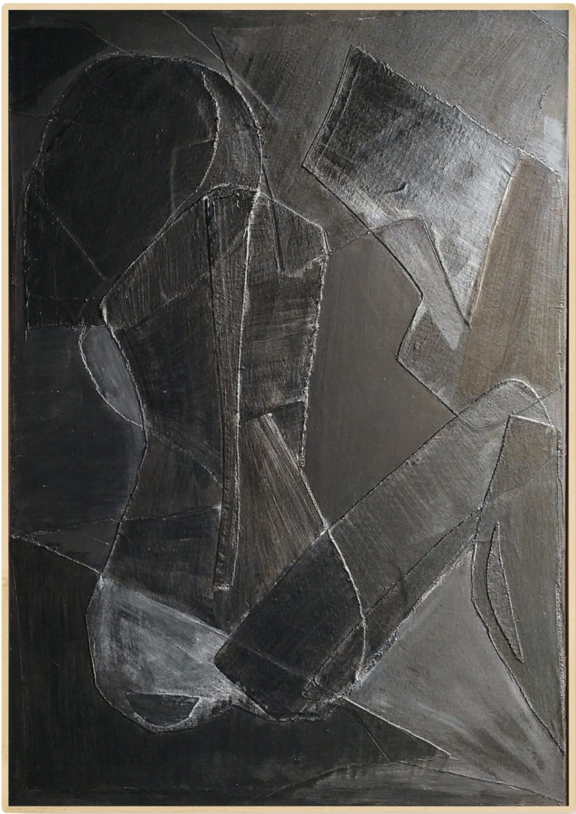 Obraz na płótnie z wyjątkową fakturą, duża abstrakcja w ramie,  70 x 100 cm.