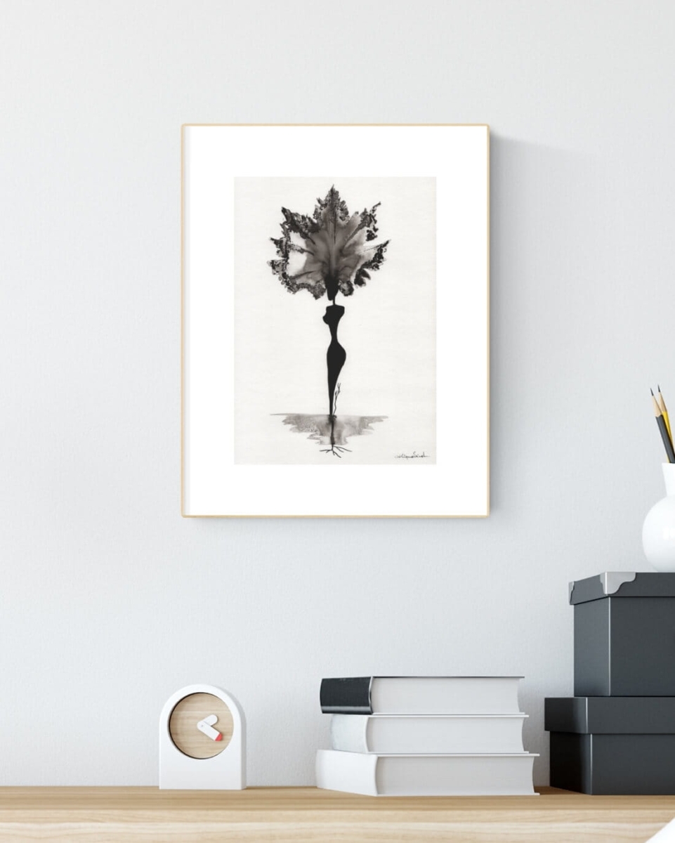Grafika artystyczna 21x30 czarno-biała, elegancki minimalizm postacie