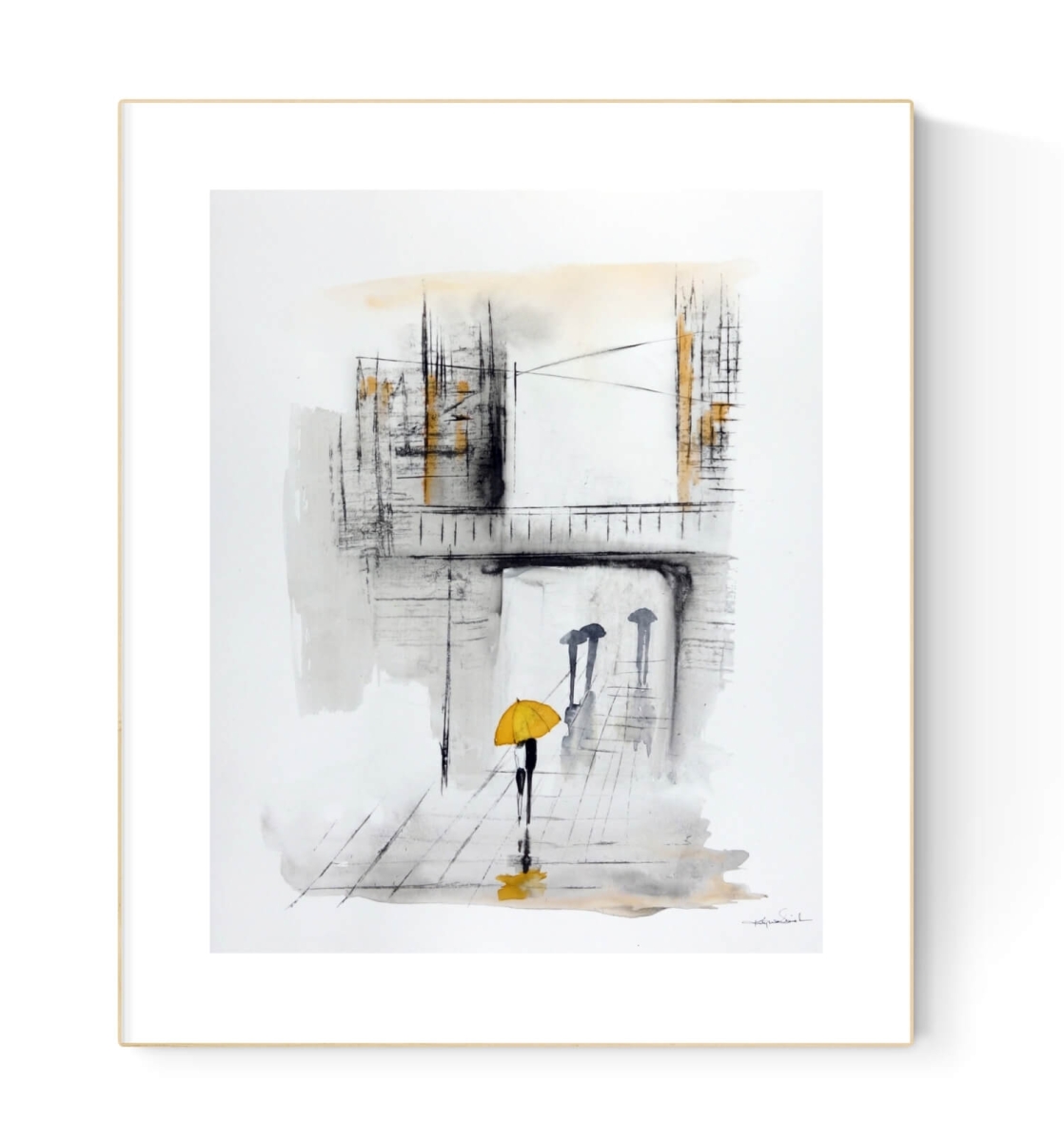 Obraz miasto, nowoczesna abstrakcja z miastem, spacer