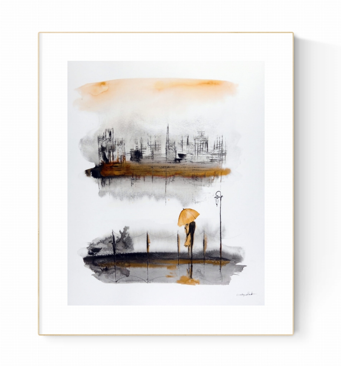 Obraz miasto, nowoczesna abstrakcja z miastem, spacer