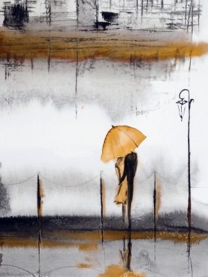 Obraz miasto, nowoczesna abstrakcja z miastem, spacer