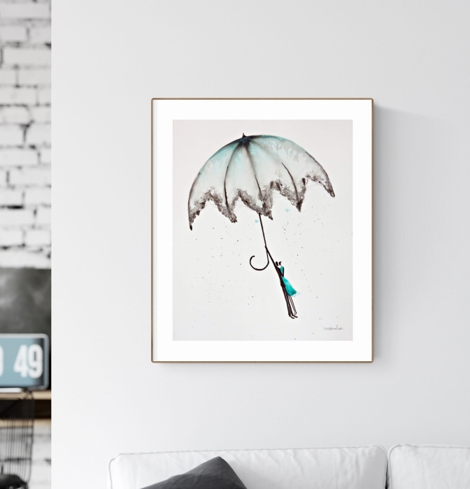 grafika 40x50cm wykonana ręcznie, abstrakcja