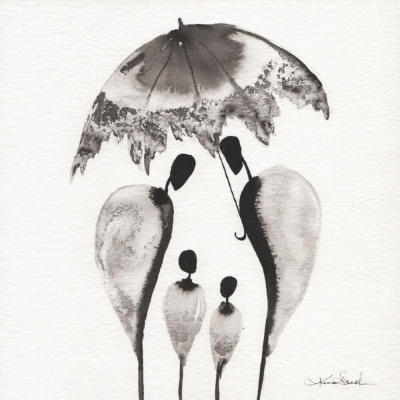 Zestaw 3 grafika 20x20 tryptyk czarno-biały