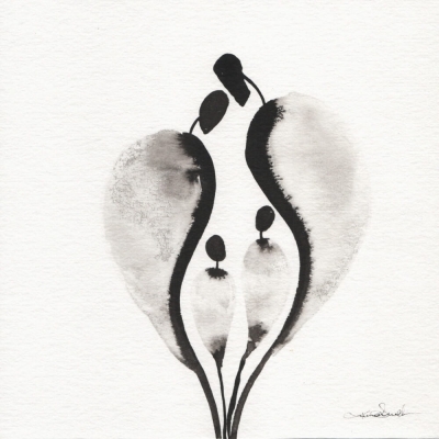 Zestaw 3 grafika 20x20 tryptyk czarno-biały