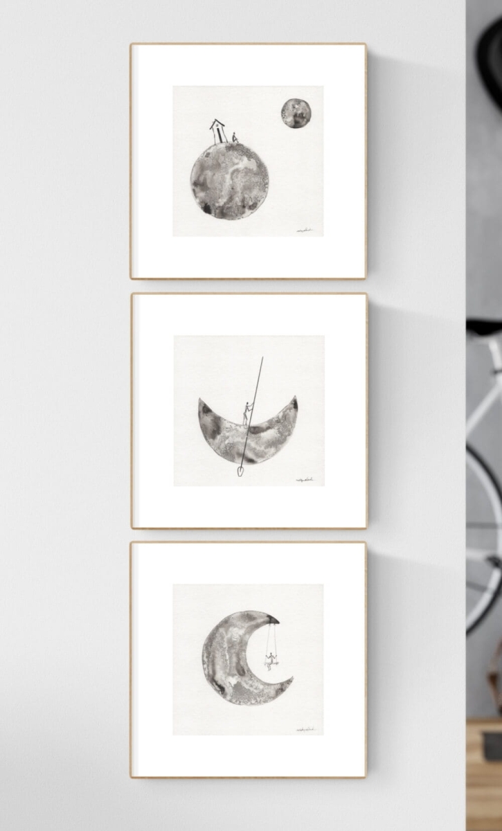 Zestaw 3 grafika 20x20 tryptyk pionowy