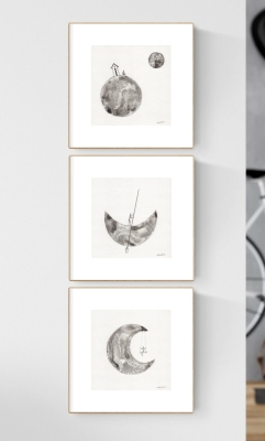 Zestaw 3 grafika 20x20 tryptyk pionowy