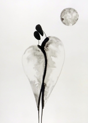 Grafiki na ścianę czarno-białe sylwetki, grafika artystyczna na sprzedaż