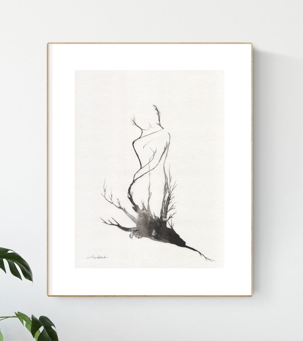 Galeria ścienna – inspirujące grafiki artystyczne do salonu, czarno-białe ręcznie malowane