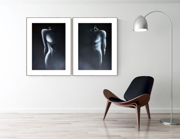 zestaw 2  zmysłowy aktów 50 x 70 cm