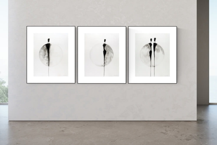 Nowoczesny minimalistyczny tryptyk zestaw 3 grafik 40/50 do salonu