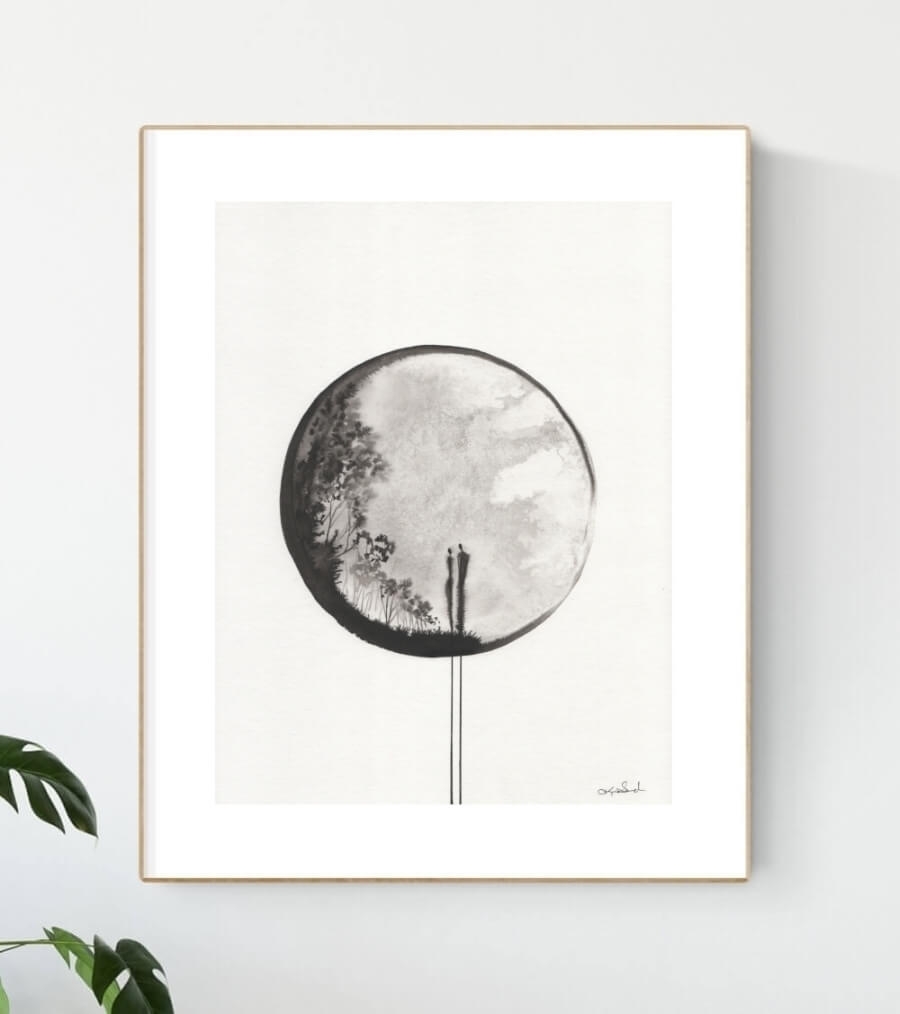 Elegancka grafika 30x40 czarno-biała