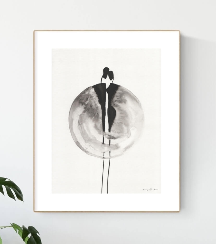 Elegancka grafika 30x40 czarno-biała