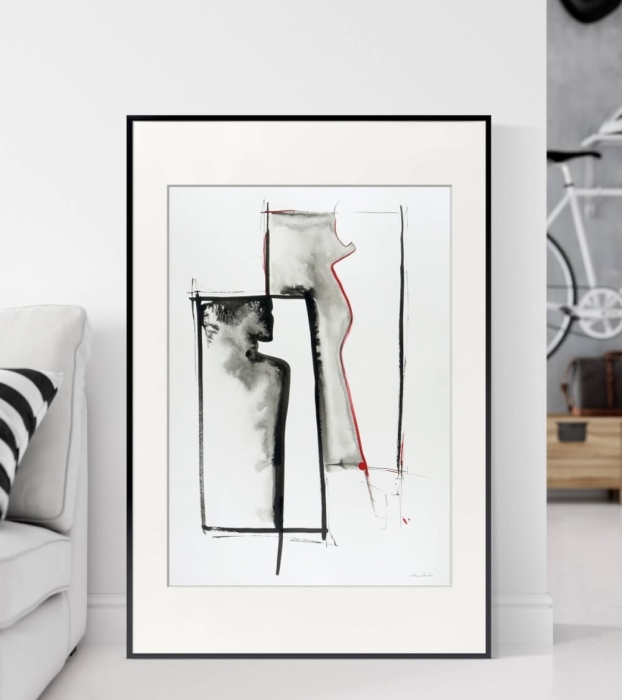 Grafika, obraz na ścianę do salonu 50x70 kobieta i mężczyzna
