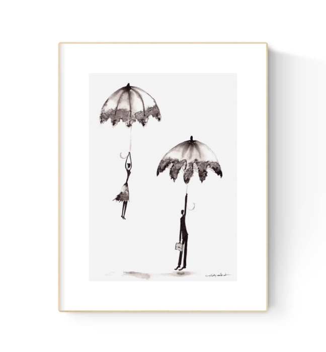 Obrazy grafiki na ścianę 21x30 parasole