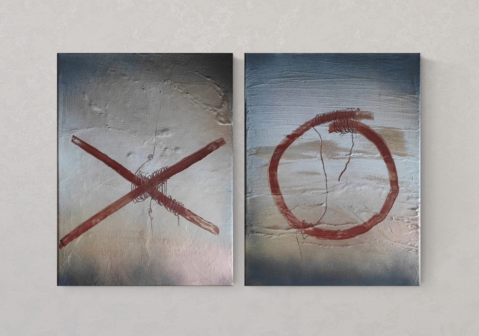 Dyptyk, zestaw dwóch obrazów na płótnie 30x40