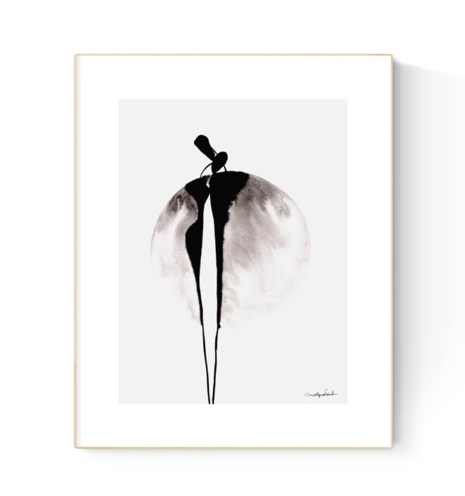 Elegancka grafika 30x40 abstrakcja czarno-biała 
