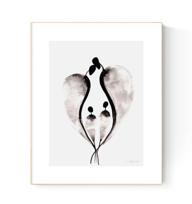 Elegancka grafika 30x40 abstrakcja czarno-biała 