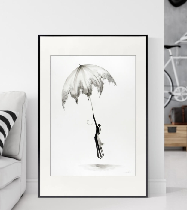 Nowoczesna grafika czarno-biała 50x70 do salonu  