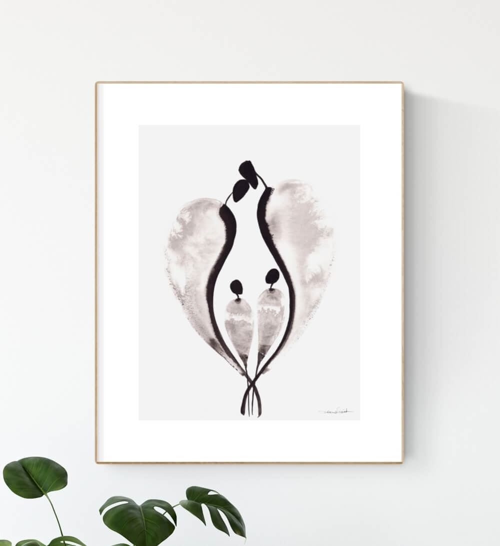 elegancka-grafika-czarno-biala-serce-elegancki-minimalizm-feng-shui