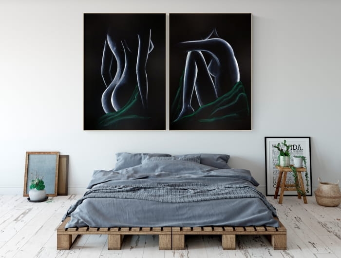 zestaw 2  zmysłowy aktów 70 x 100 cm