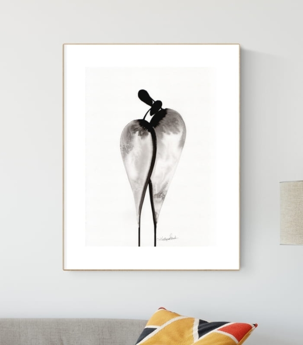 grafika 30 x 40 cm ręcznie malowany, nowoczesne obraz do salonu, styl skandynawski, abstrakcja emocje