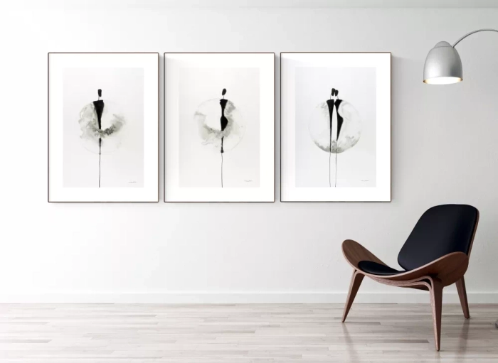 Nowoczesny tryptyk, zestaw 3 grafik 41x61 