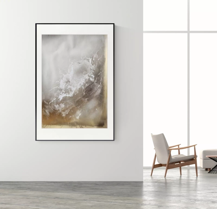 Duża abstrakcja 70x100 obraz olejny na papierze