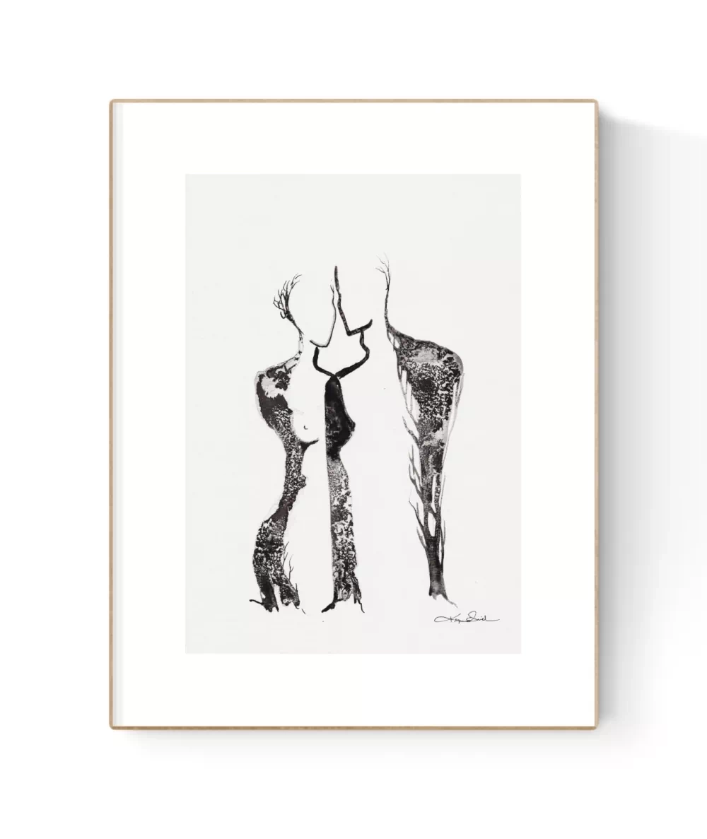 oryginalna-grafika-artystyczna-obrazek-A4-male-obrazy-miniamal-art-drzewa