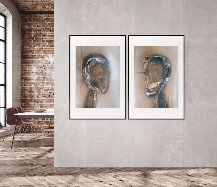 Dyptyk nowoczesne obrazy do salonu, głowy