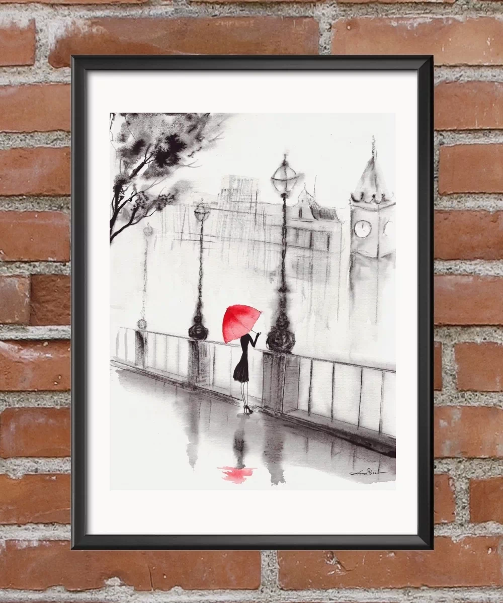 grafiki-abstrakcyjne-do-salonu-akwarela-kobieta-z-parasolem