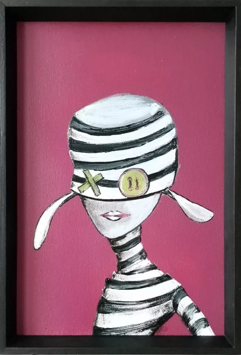 Obraz w ramie, malarstwo współczesne Lama