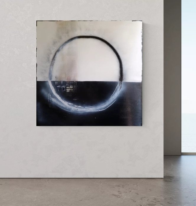 Duży obraz 120x120 cm Kot Schrödingera