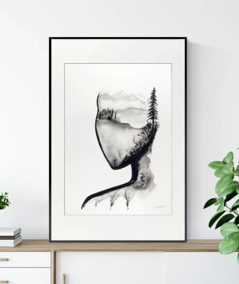 grafika-z-motywem-roslinnym-gory-plakat-artystyczny-gory