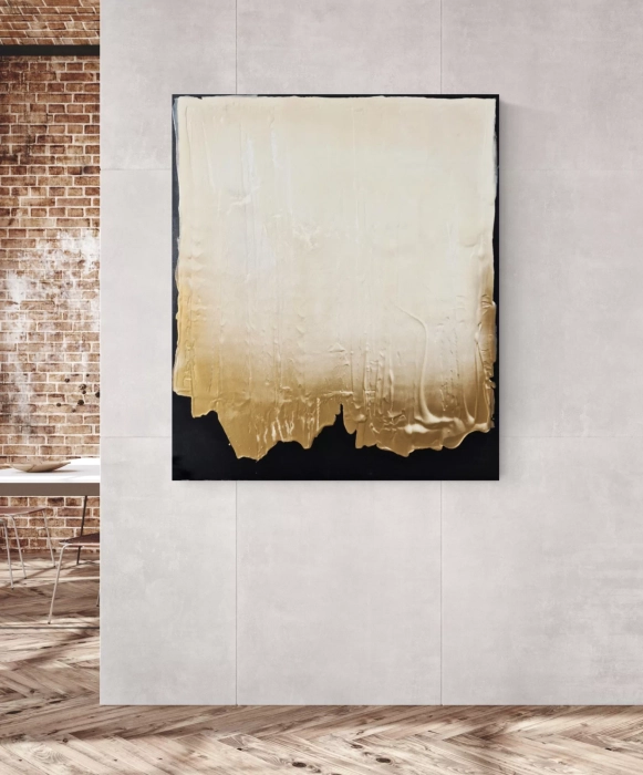 White&Gold nowoczesna abstrakcja, duży obraz 100x120 cm