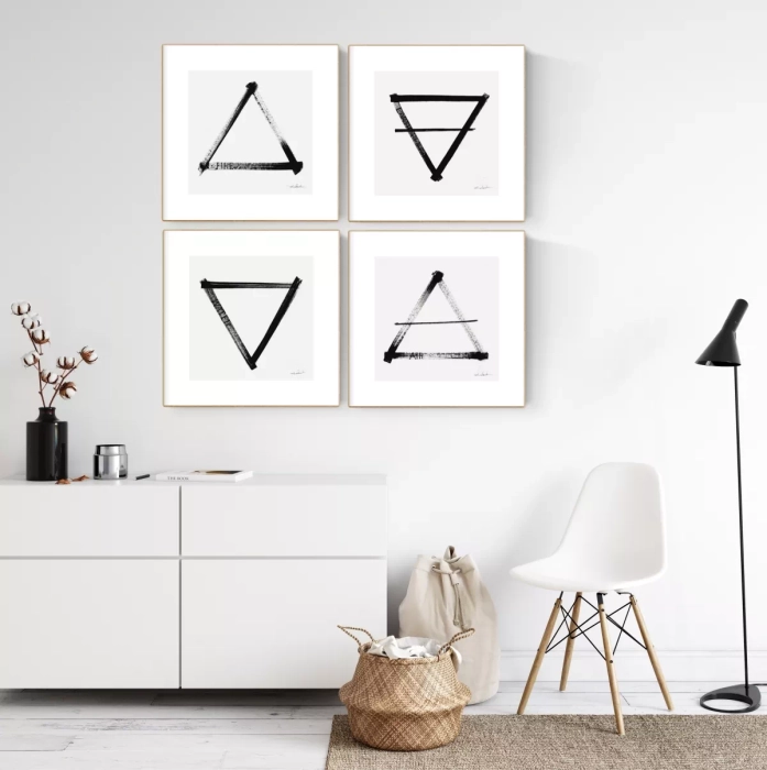 Zestaw 4 grafik 30x30 symbole żywiołów 