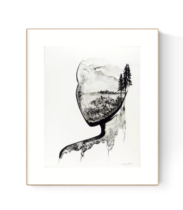 Oryginalna grafika abstrakcyjna minimal-art 40x50  