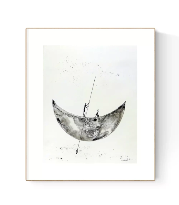 Oryginalna grafika abstrakcyjna minimal-art 40x50  