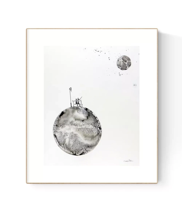 Oryginalna grafika abstrakcyjna minimal-art 40x50   