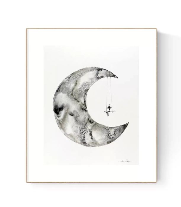 Oryginalna grafika abstrakcyjna minimal-art 40x50  