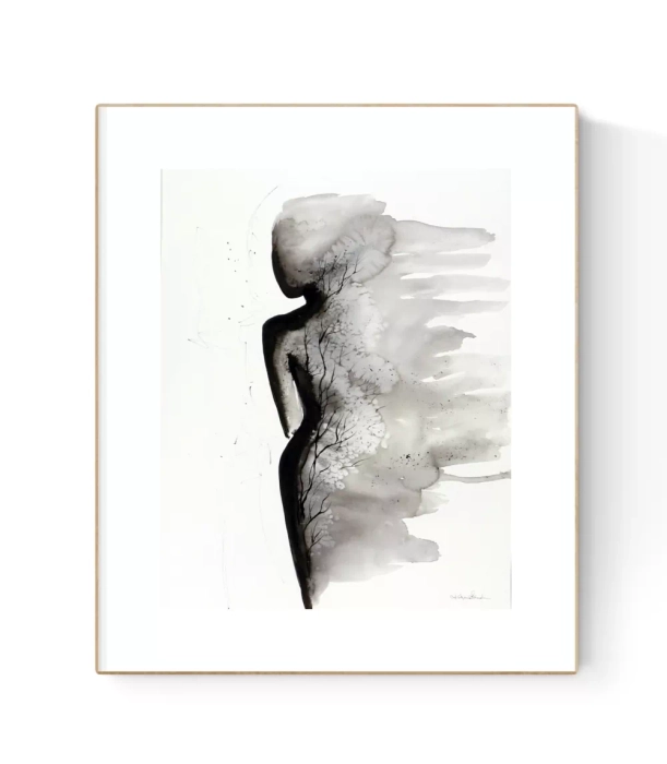 Oryginalna grafika abstrakcyjna minimal-art 40x50  