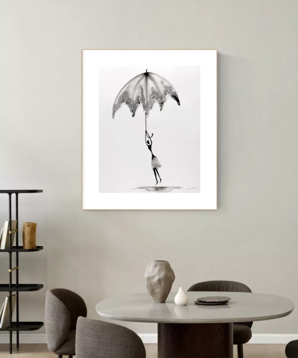 Oryginalna grafika abstrakcyjna minimal-art 40x50  