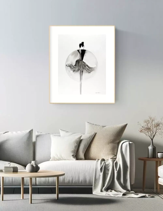 Oryginalna grafika abstrakcyjna minimal-art 40x50 